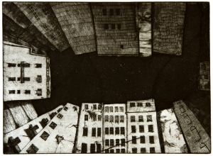 In der Nacht, Etching/Aquatinta, 2008, 29×21 cm
