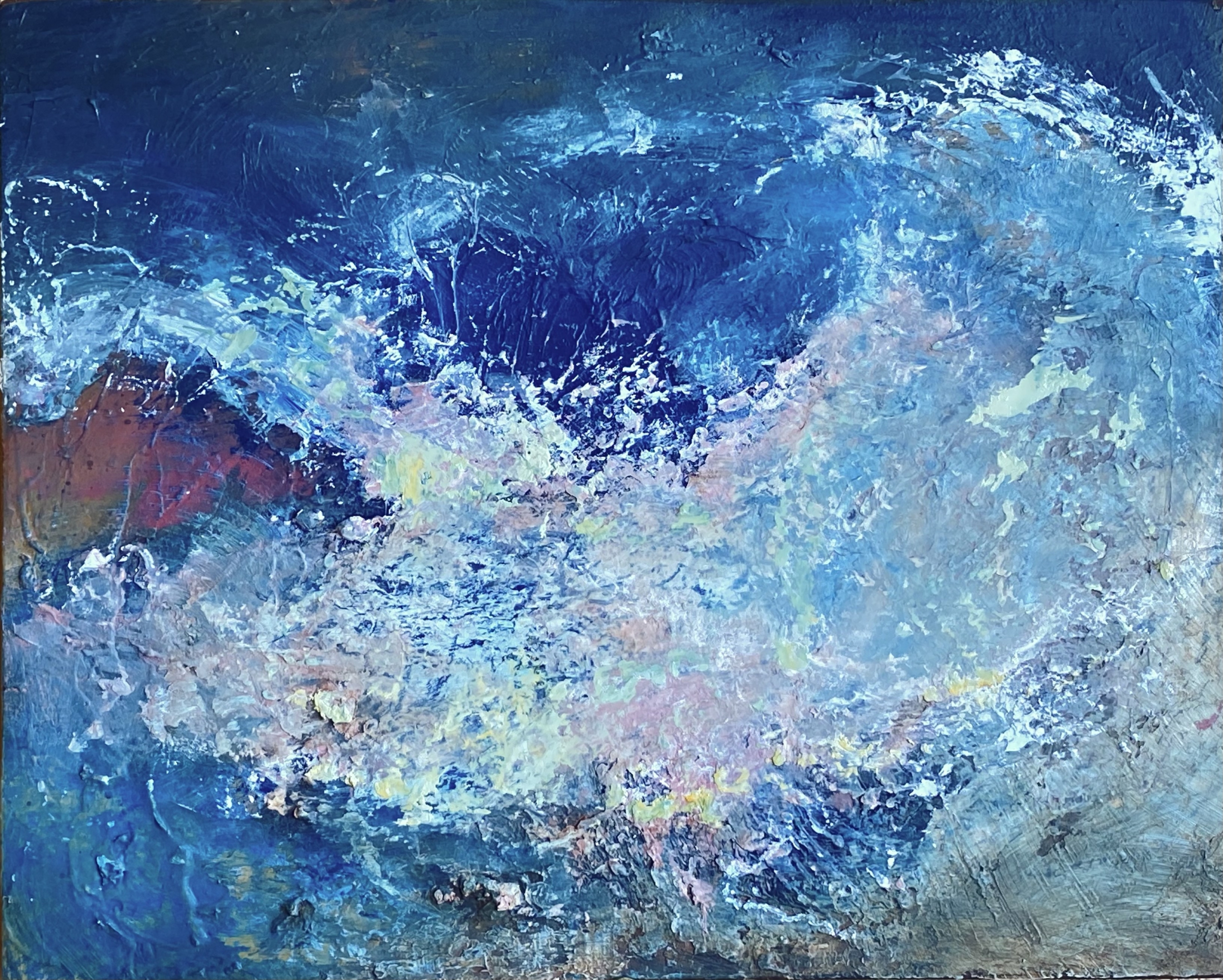 The Great Wave“ , oil on plywood, 30x24 cm, 2023