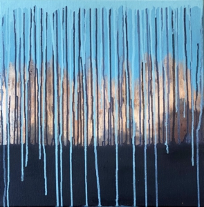 CAUTION JUST PAINTED: Sunset, oli on canvas, 40x40cm, 2023 CAUTION JUST PAINTED: Sunset, oli on canvas, 40x40cm, 2023