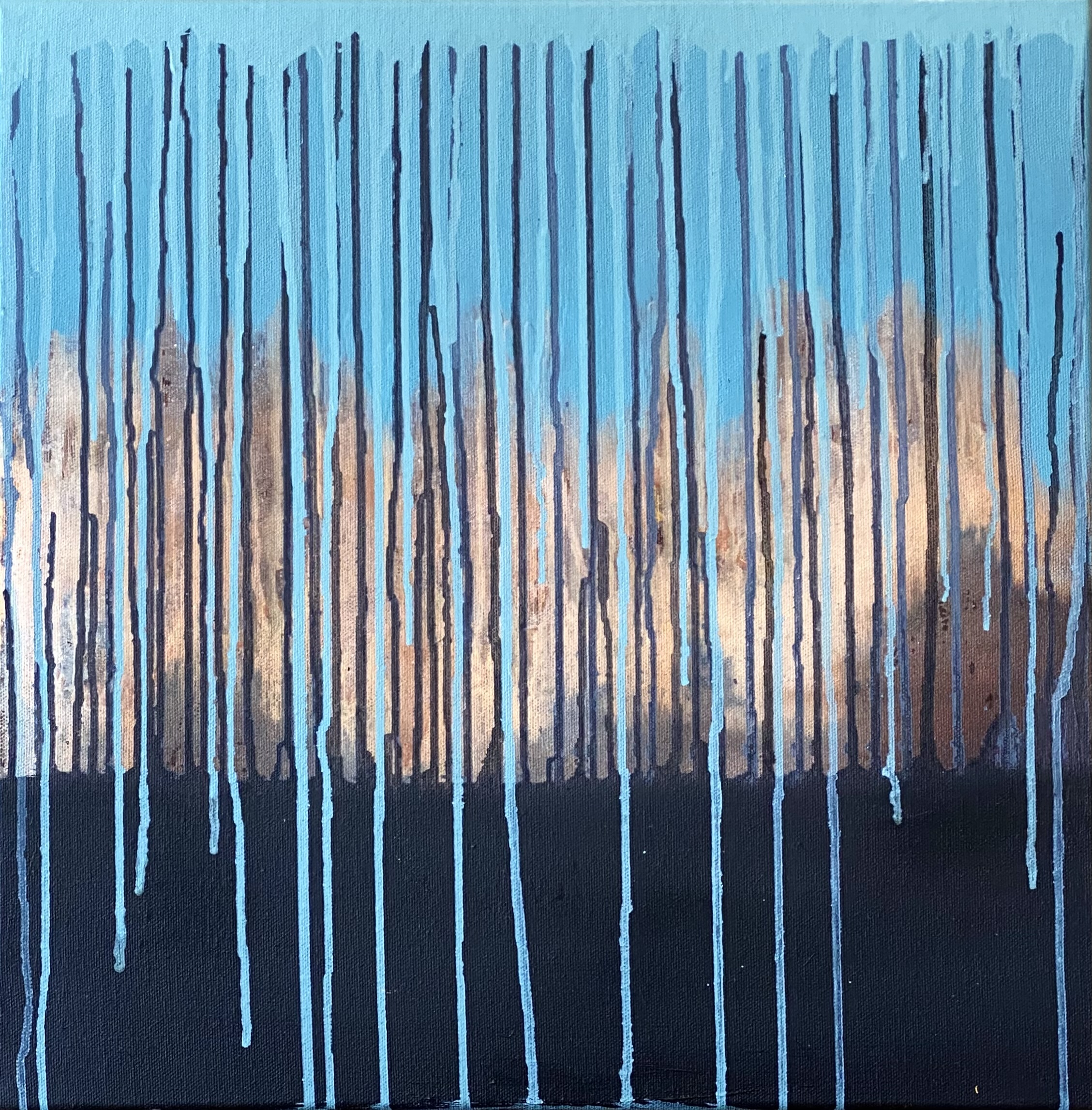 CAUTION JUST PAINTED: Sunset, oli on canvas, 40x40cm, 2023